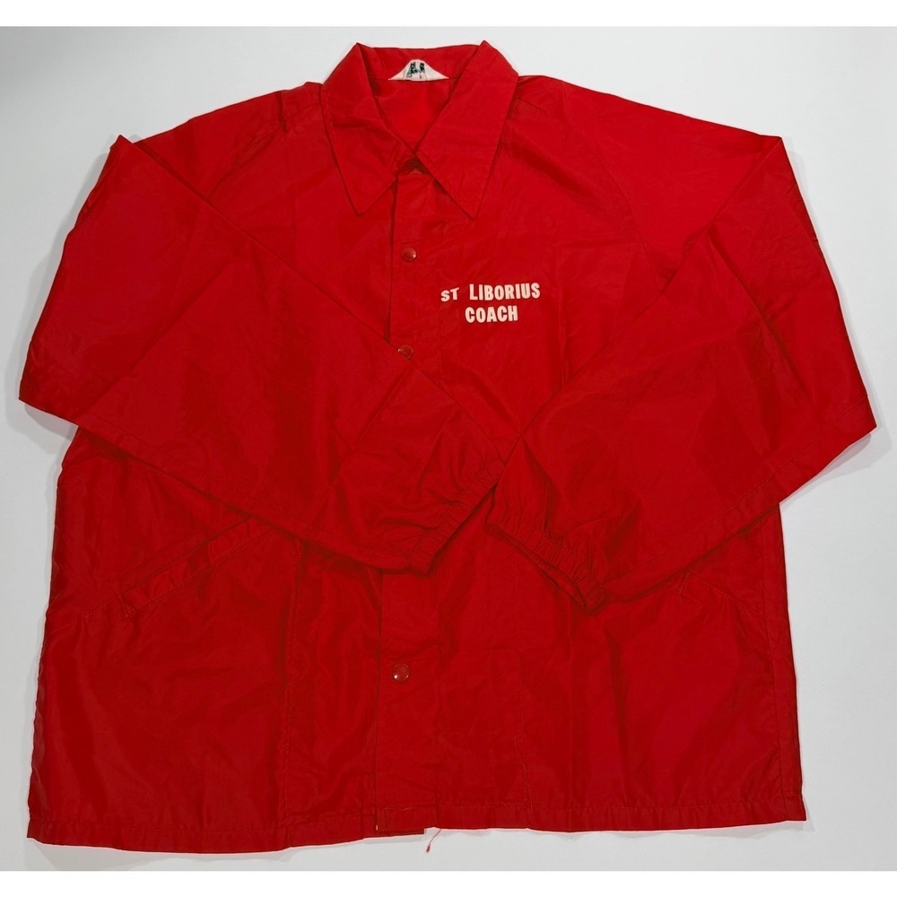 Vintage Swingster Windbreaker Jacket Mens XL Red‎ Nylon Snap